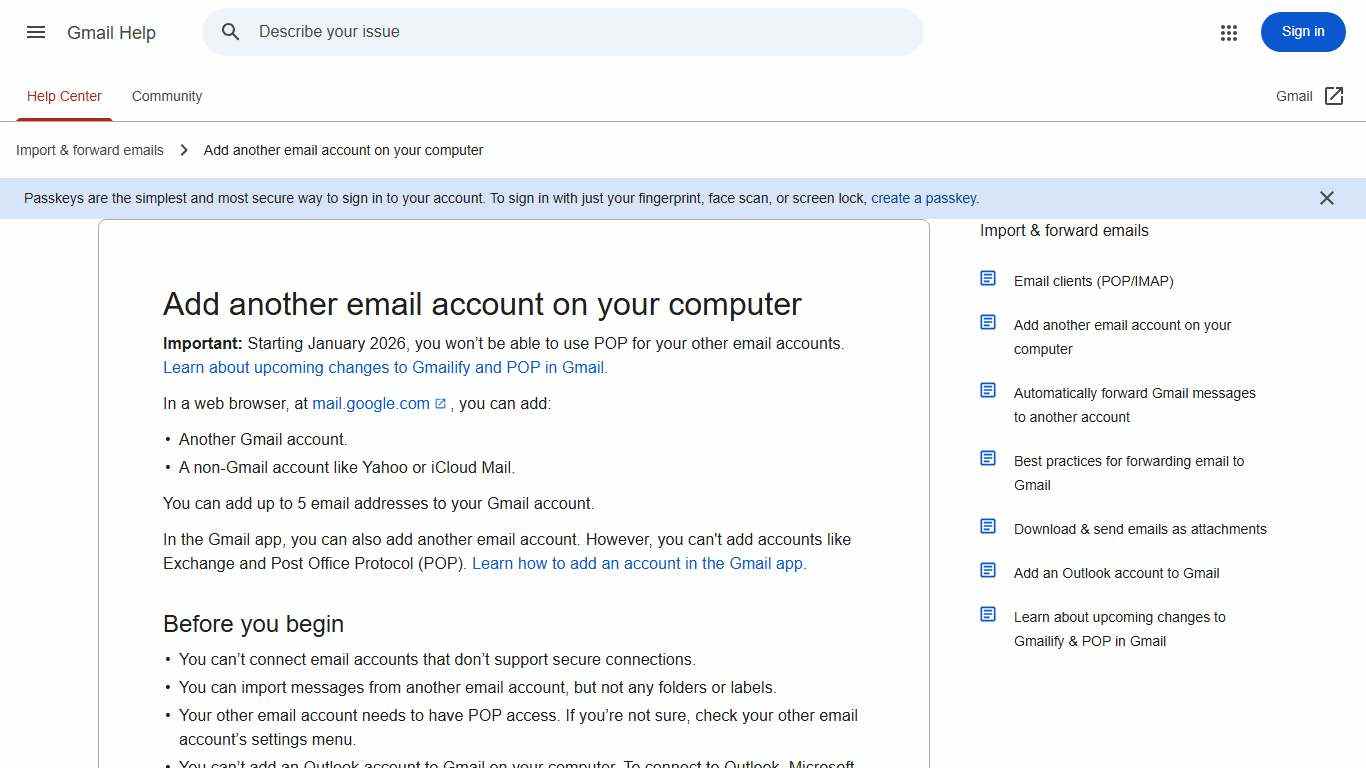 Add another email account on your computer - Gmail Help